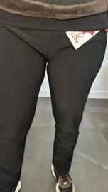 Tregging met fleece gevoerd en glitter detail Zwart