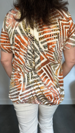 Ballon shirt met elastiek Snake mix oranje