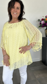 Kanten tuniek trudy +SIZE geel