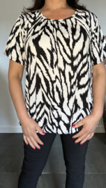 Ballon shirt met elastiek Scratched zebra zwart
