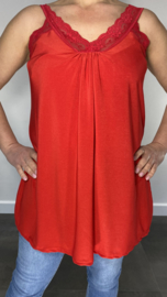 Hemd met kant travel rood