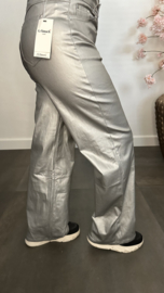 Lederlook broek G-smack "Wide leg" zilver