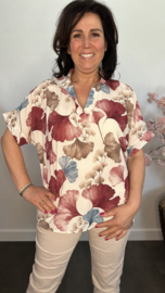 Blouse Milou gebloemd donker roze