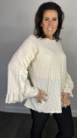 Top Judith met ruche beige/zand