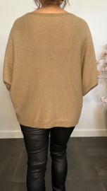 Trui Mandy met ruche Camel