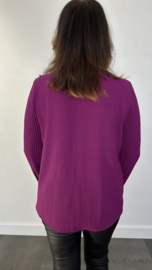 Blouse Tina met plissé pofmouw magenta