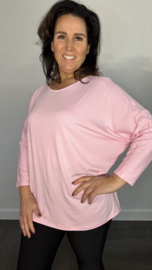 Shirt Debby met vleermuismouw roze
