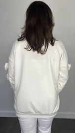 Sweater met strikken op de mouw +SIZE  ecru