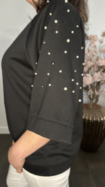 Sweatshirt parels Zwart