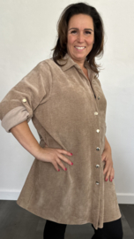 Velvet rib blouse camel