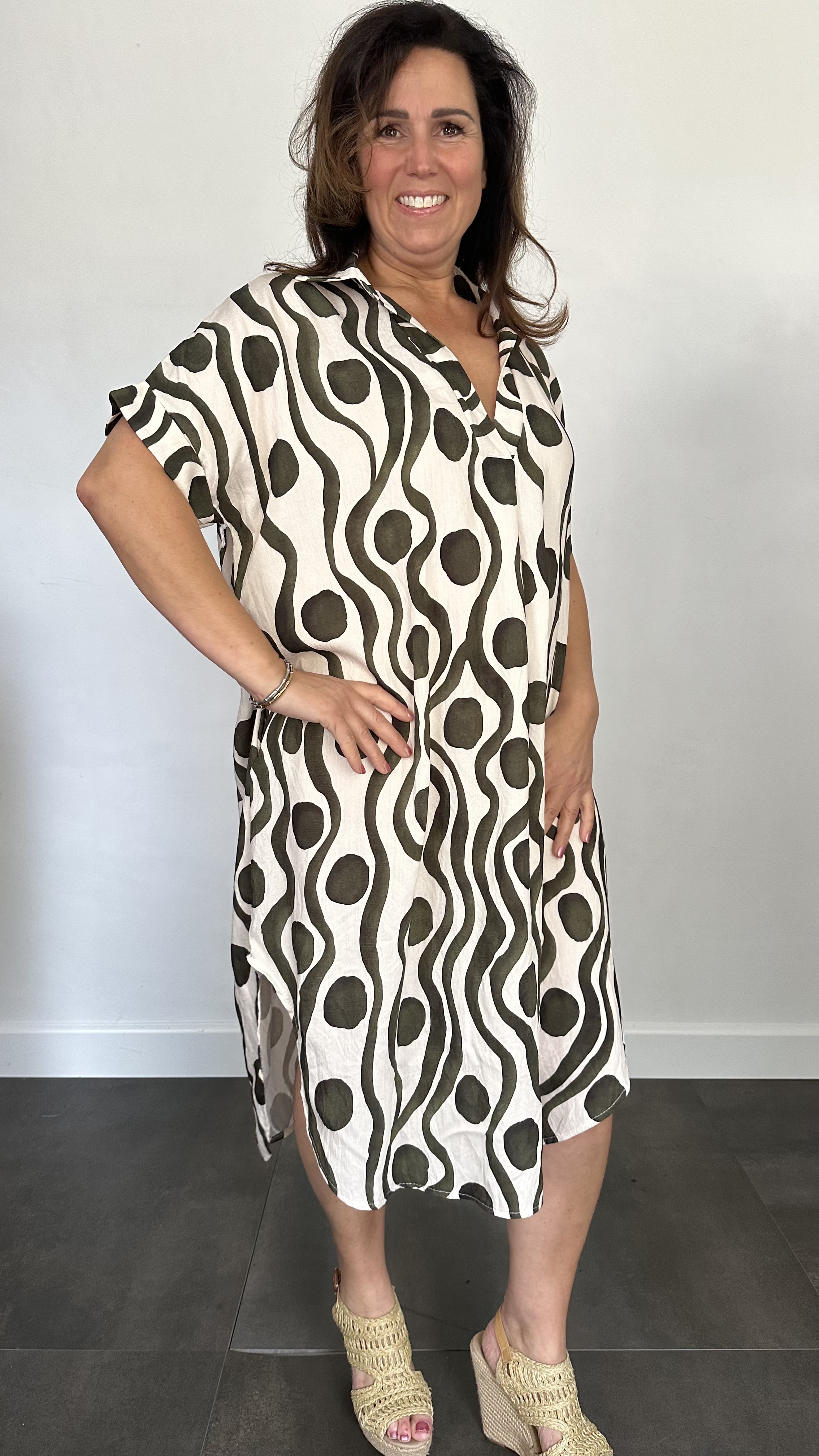 Jurk Leya waves &spots +Size Army