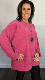 Tuniek baby rib met koord en ketting +SIZE Fuchsia