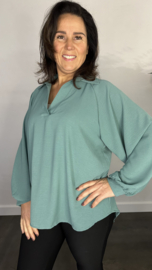 Blouse GiGi met pofmouw zeegroen