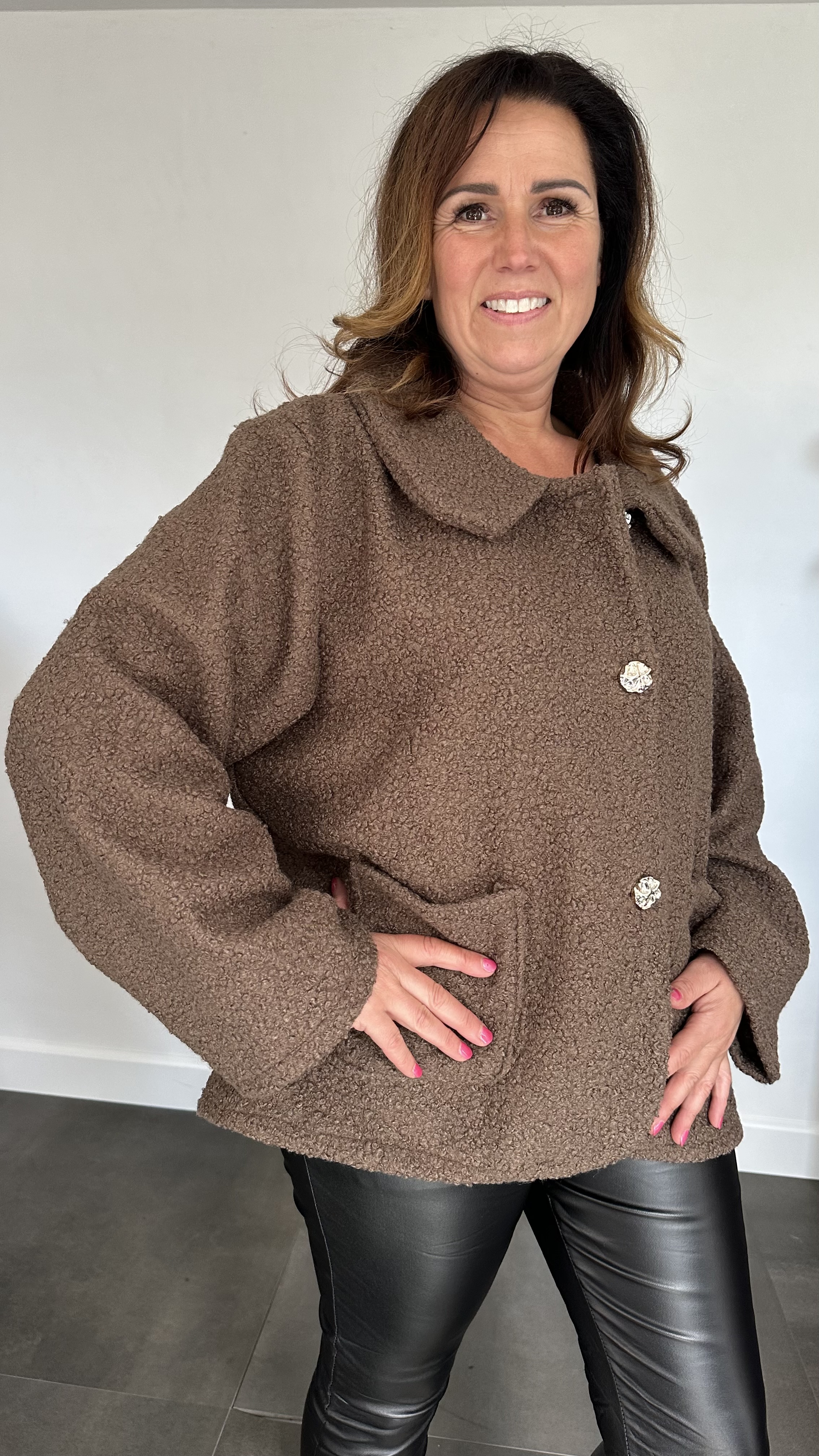 Boucle jasje taupe