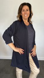 Vest travel met sjaalkraag marine