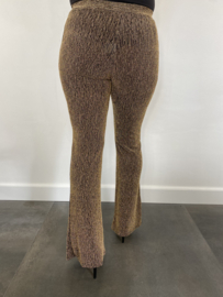 Flared stretch broek glitter  goud