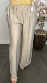 Palazzo broek Lindy met glans Taupe