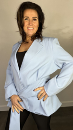 Blazer met strik +SIZE ijsblauw SALE
