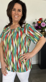 Ballon shirt met elastiek elips groen (+size)