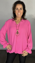 Top Maya crepe +SIZE fuchsia