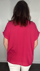 Shirt Nina met knoopjes fuchsia