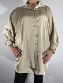Satijnen blouse zand