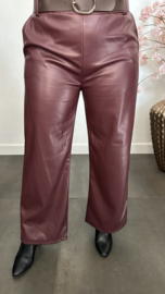 Lederlook pantalon natasja Bordeaux