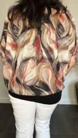 Blouse met boord Marble zwart