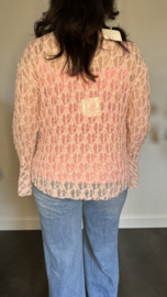 Kanten blouse Tara met stretch Roze