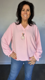 Top Maya lange mouw +SIZE pink
