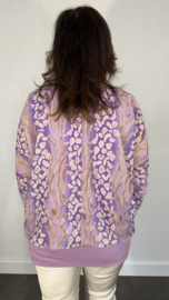 Blouse met boord panter tijger lila