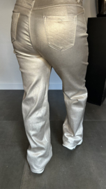 Lederlook broek G-smack "Wide leg" goud