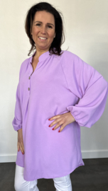 Tuniek met knoopjes crepe +SIZE lila