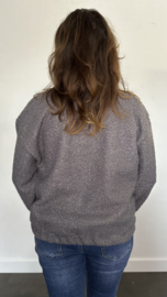 Teddy bomberjack met knoop sluiting Grijs SALE