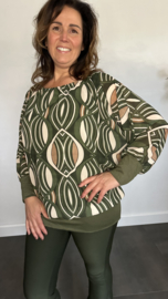 Blouse met boord elips army