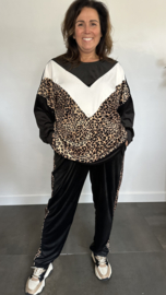 2-Delig comfy pak Velvet panter +Size Zwart