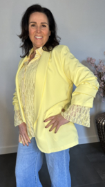 Blazer Marjan met gesmokte mouw geel