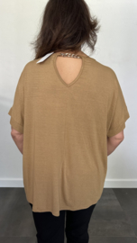 T-shirt Chanelle camel +size