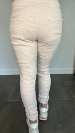 Joggjeans jacquard Nova roze /wit