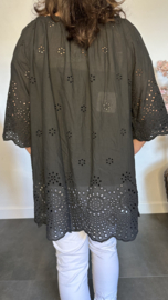 Broderie top Aurora zwart