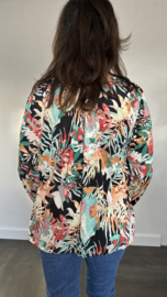 Ballon shirt met elastiek julia zwart/mint