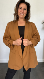 Blazer Marjan met gesmokte mouw cognac