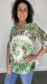 Voile blouse batik groen SALE