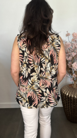 Ballon top old leaves zwart