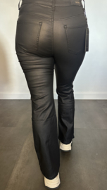 B.S. Lederlook broek FLARED zwart