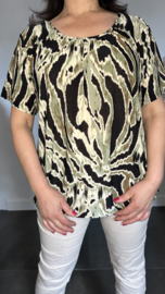 Ballon shirt met elastiek Wild Tiger army/zwart