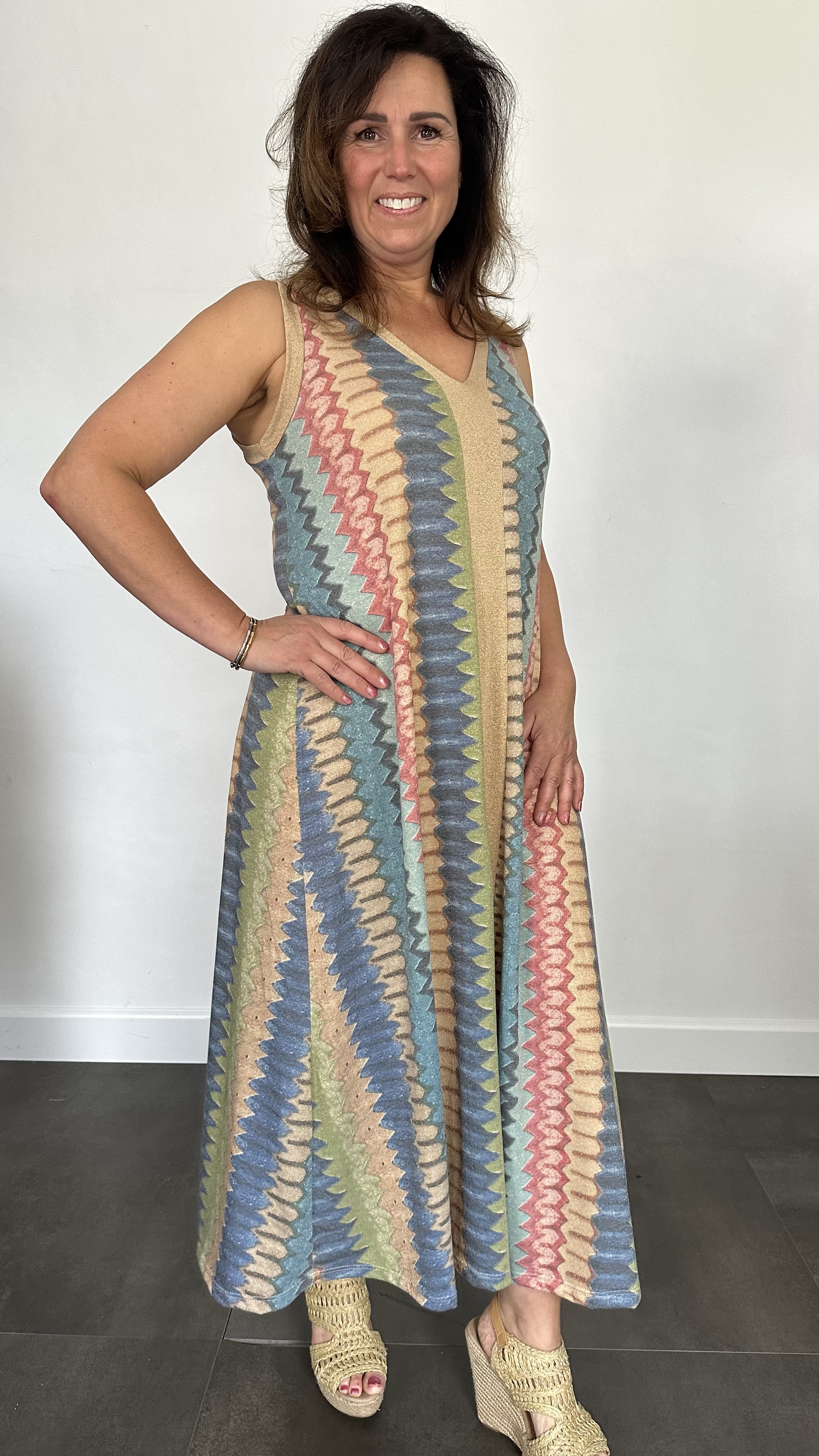 Jurk Vianna roze/ blauw