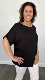 T-shirt Chanelle zwart +size