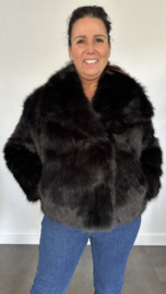Kort bontjasje zwart (fake fur)