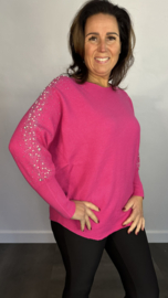 Trui Holly met vleermuismouw fuchsia